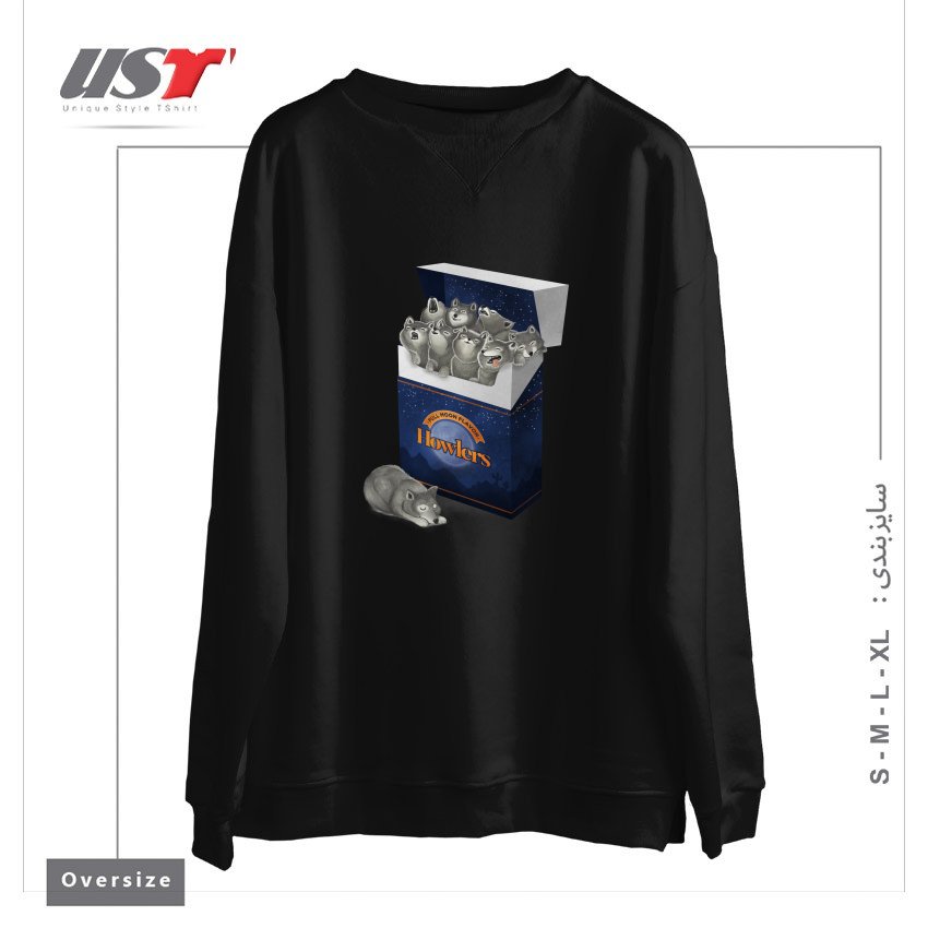 سوییشرت اورسایز طرح PACK OF WOLVES