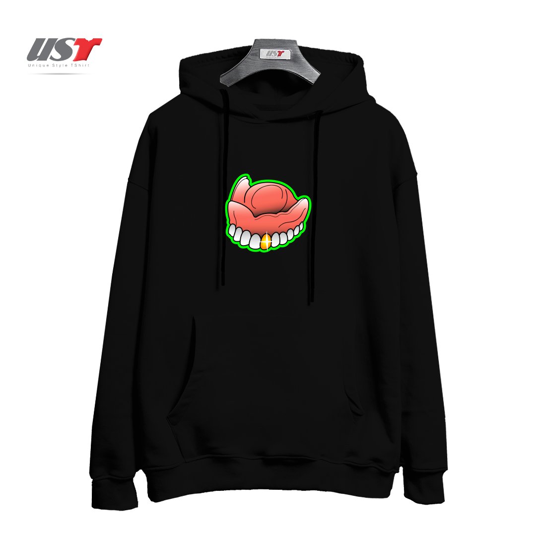 طرح PIMP TOOTH هودی اورسایزرنگ مشکی