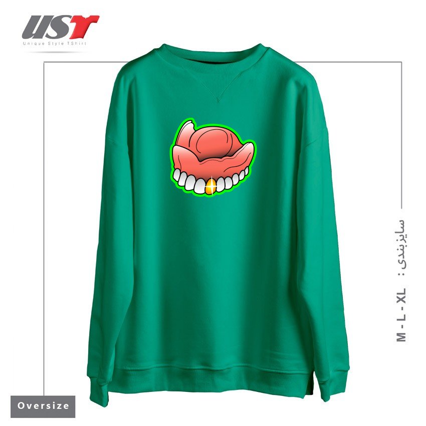 سوییشرت اورسایز طرح PIMP TOOTH