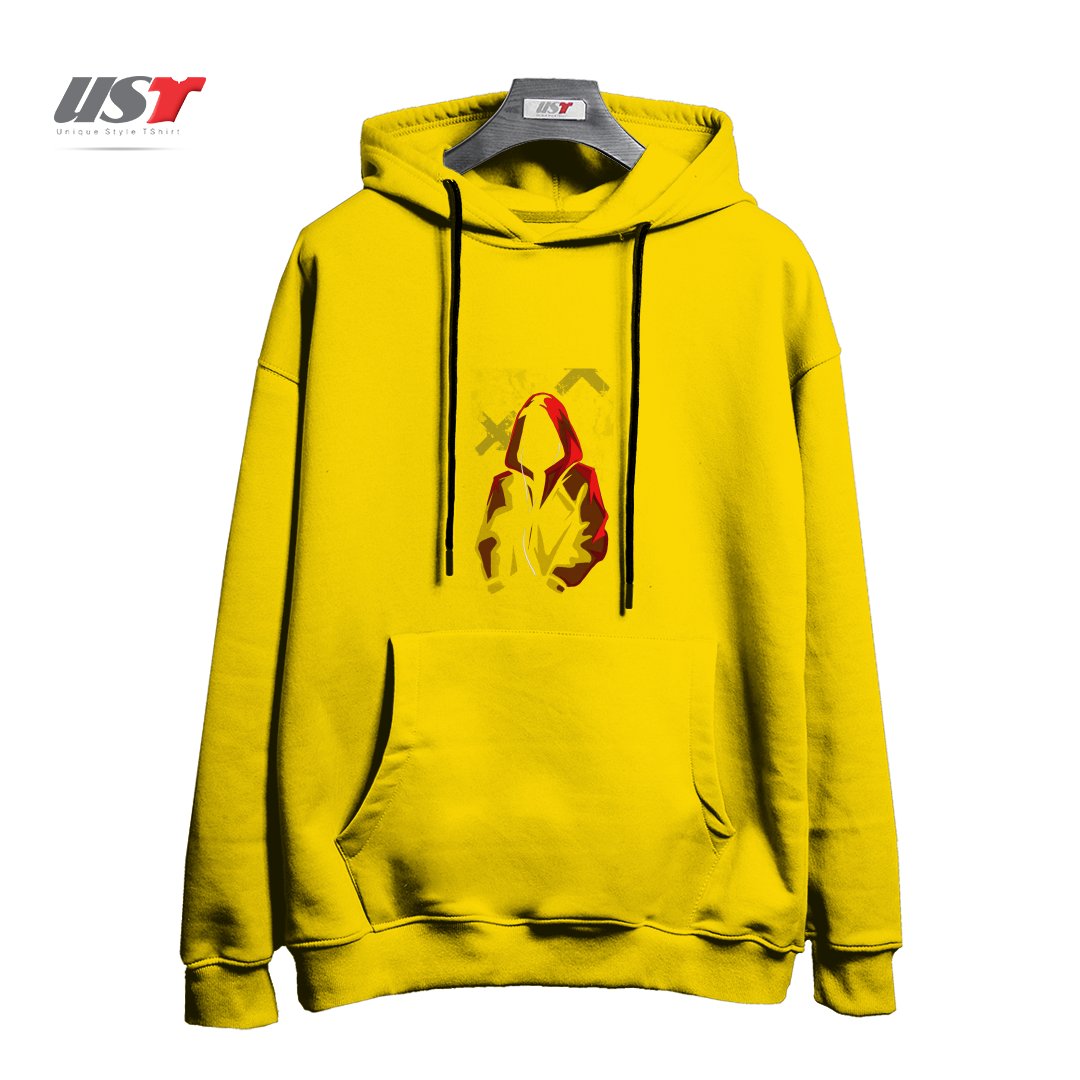 طرح RAPER هودی اورسایزرنگ زرد