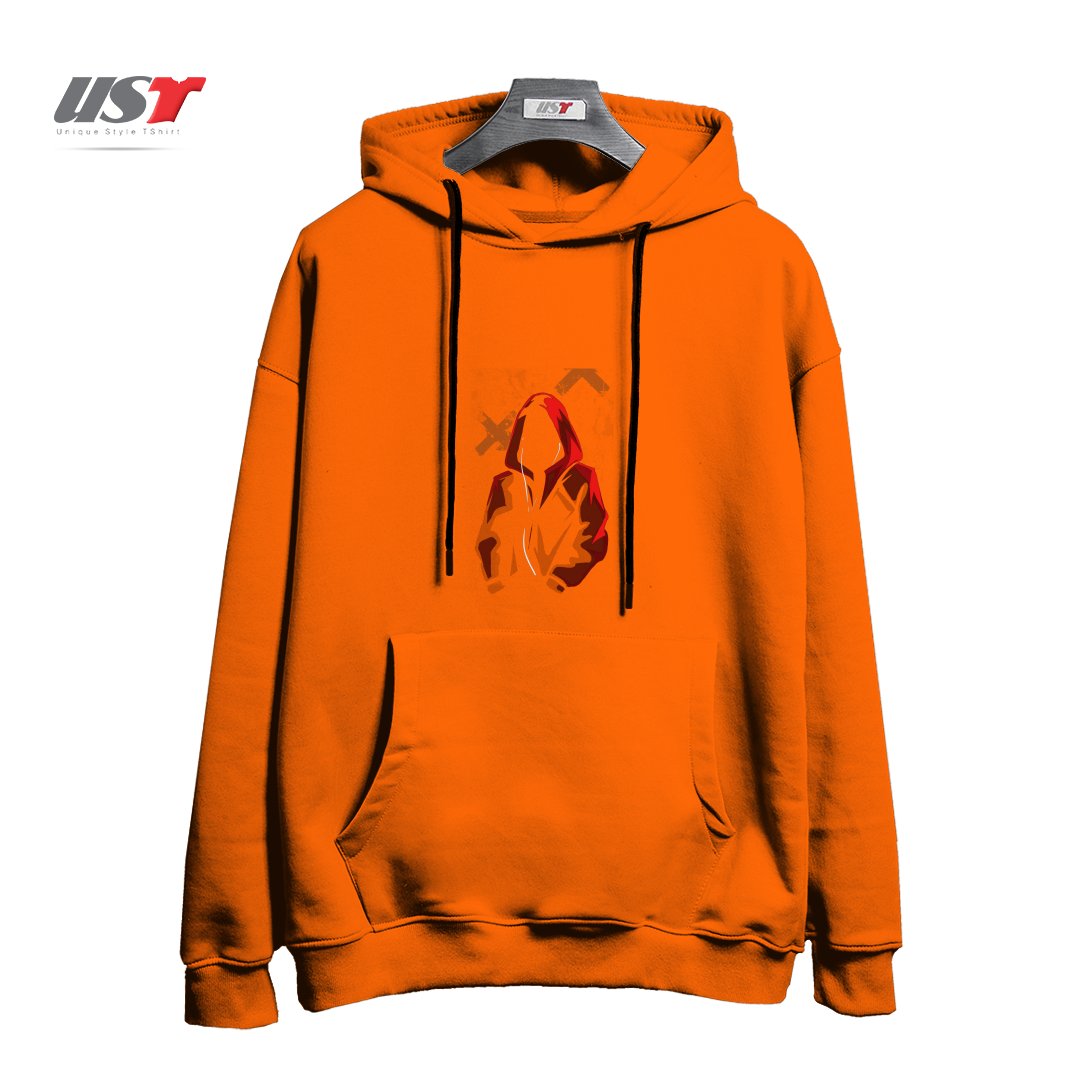 طرح RAPER هودی اورسایزرنگ نارنجی