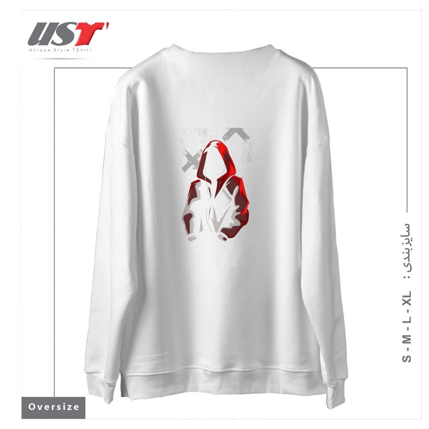 طرح RAPER سوییشرت اورسایزرنگ سفید