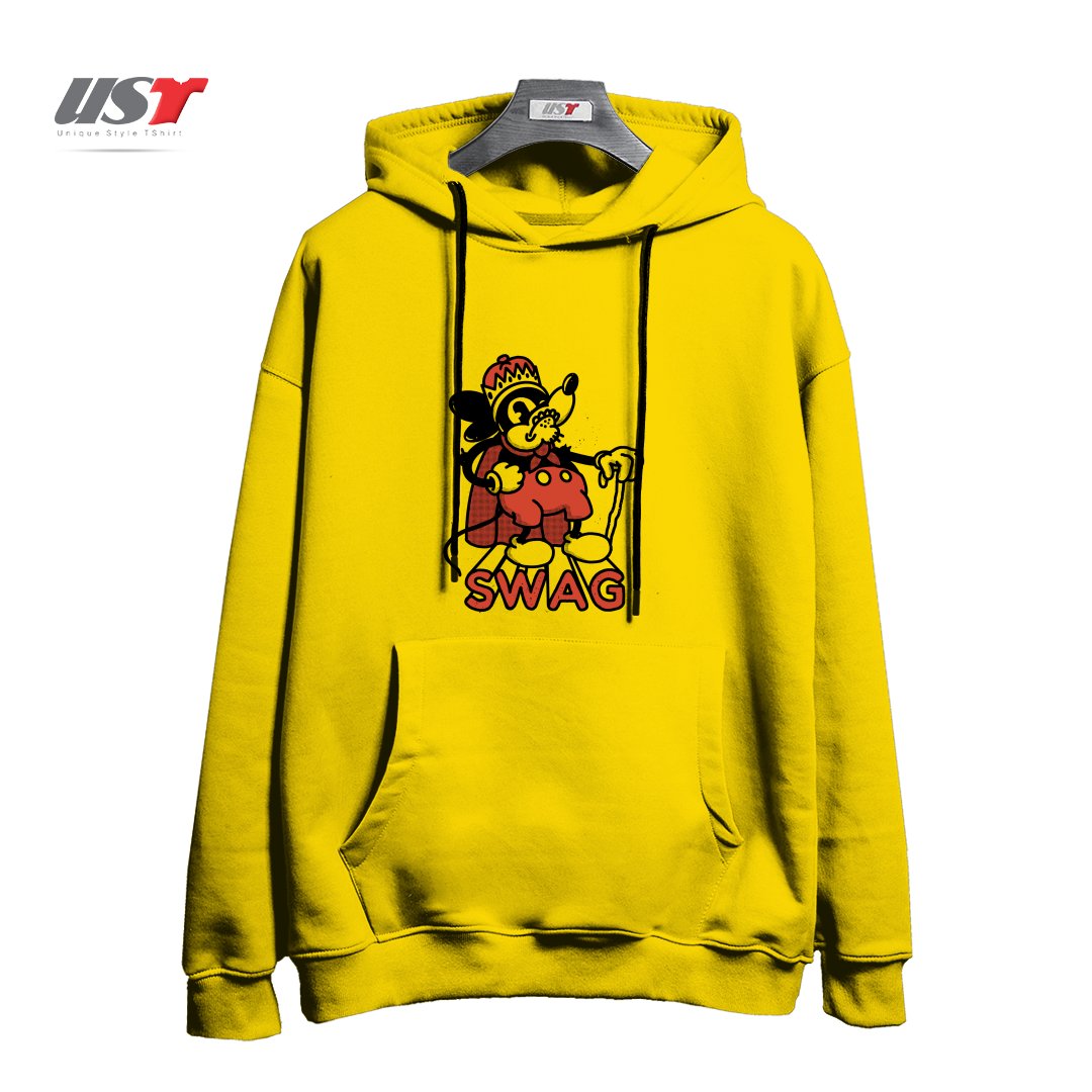 طرح RAT SWAG هودی اورسایزرنگ زرد