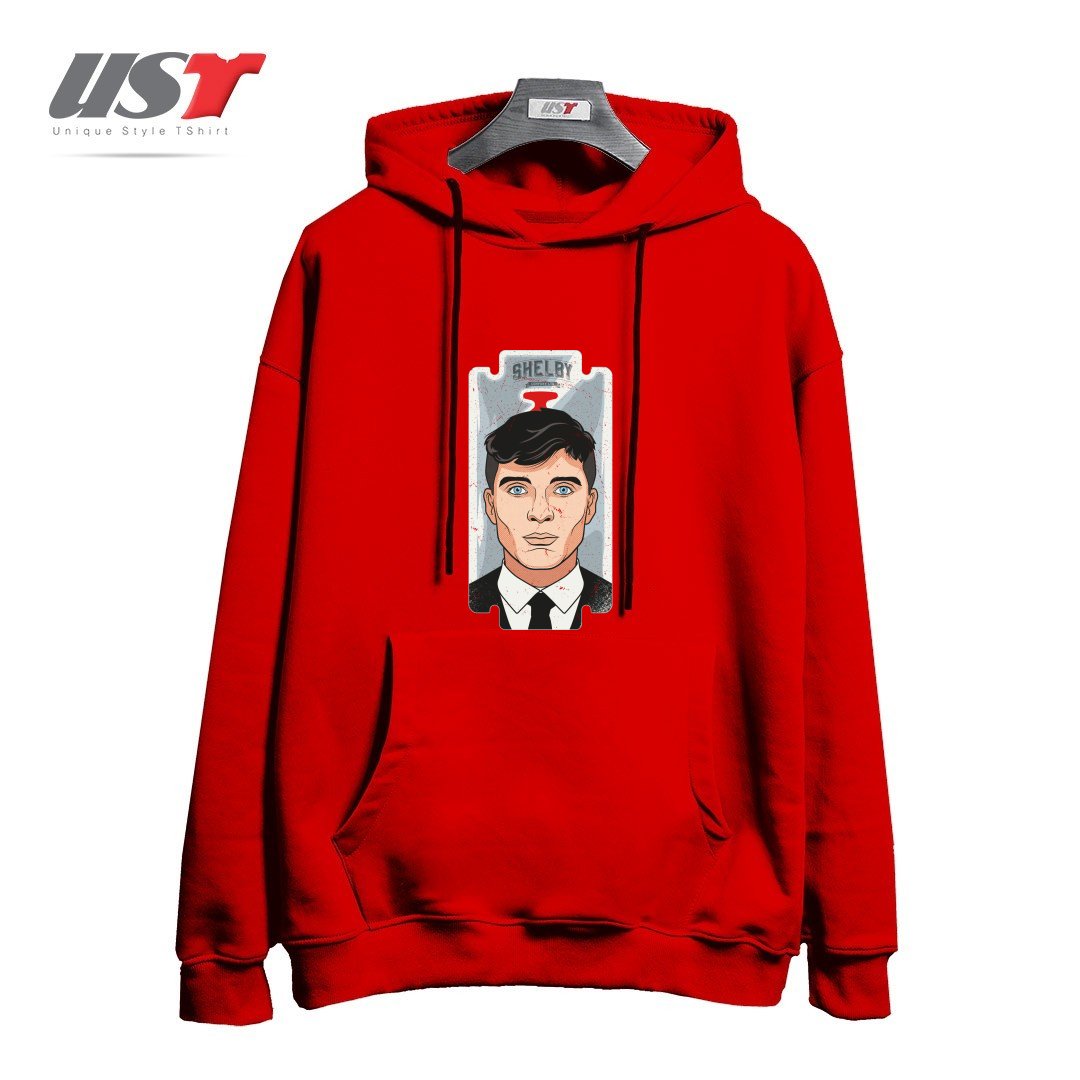 طرح SHELBY RAZOR BLADE هودی اورسایزرنگ قرمز