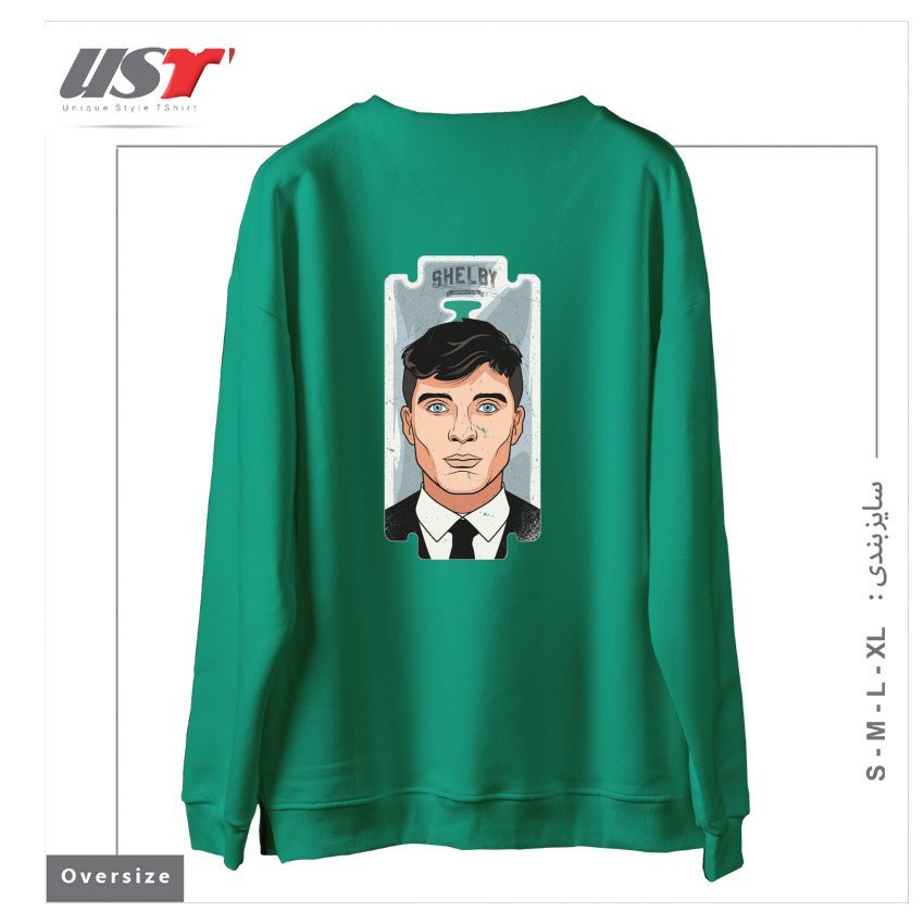 طرح SHELBY RAZOR BLADE سوییشرت اورسایزرنگ سبز سدری