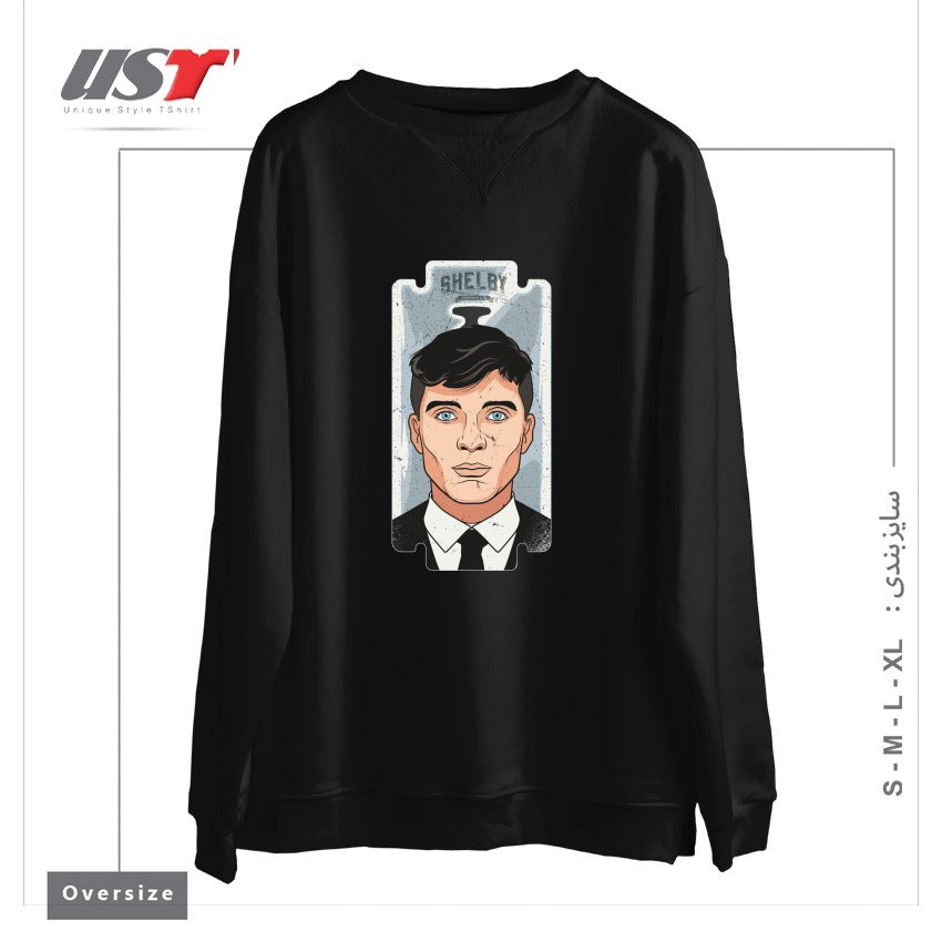 طرح SHELBY RAZOR BLADE سوییشرت اورسایزرنگ مشکی