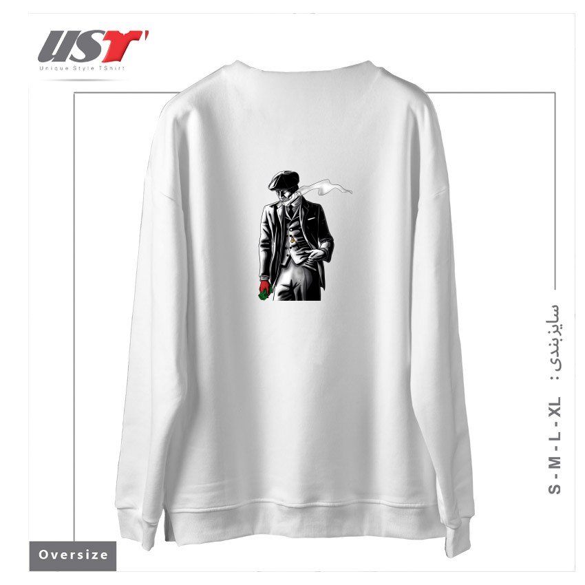 طرح SHELBY سوییشرت اورسایزرنگ سفید